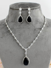 Sofia Pendant Necklace Set-Black