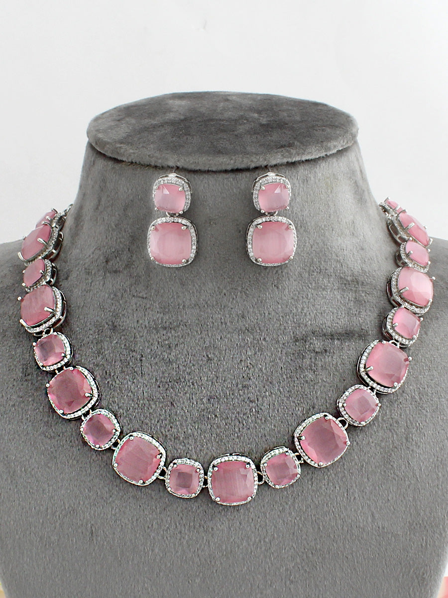 Richa Necklace Set-Pastel Pink