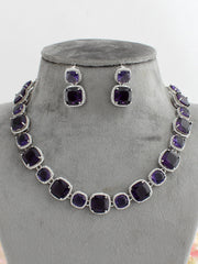 Richa Necklace Set-Purple