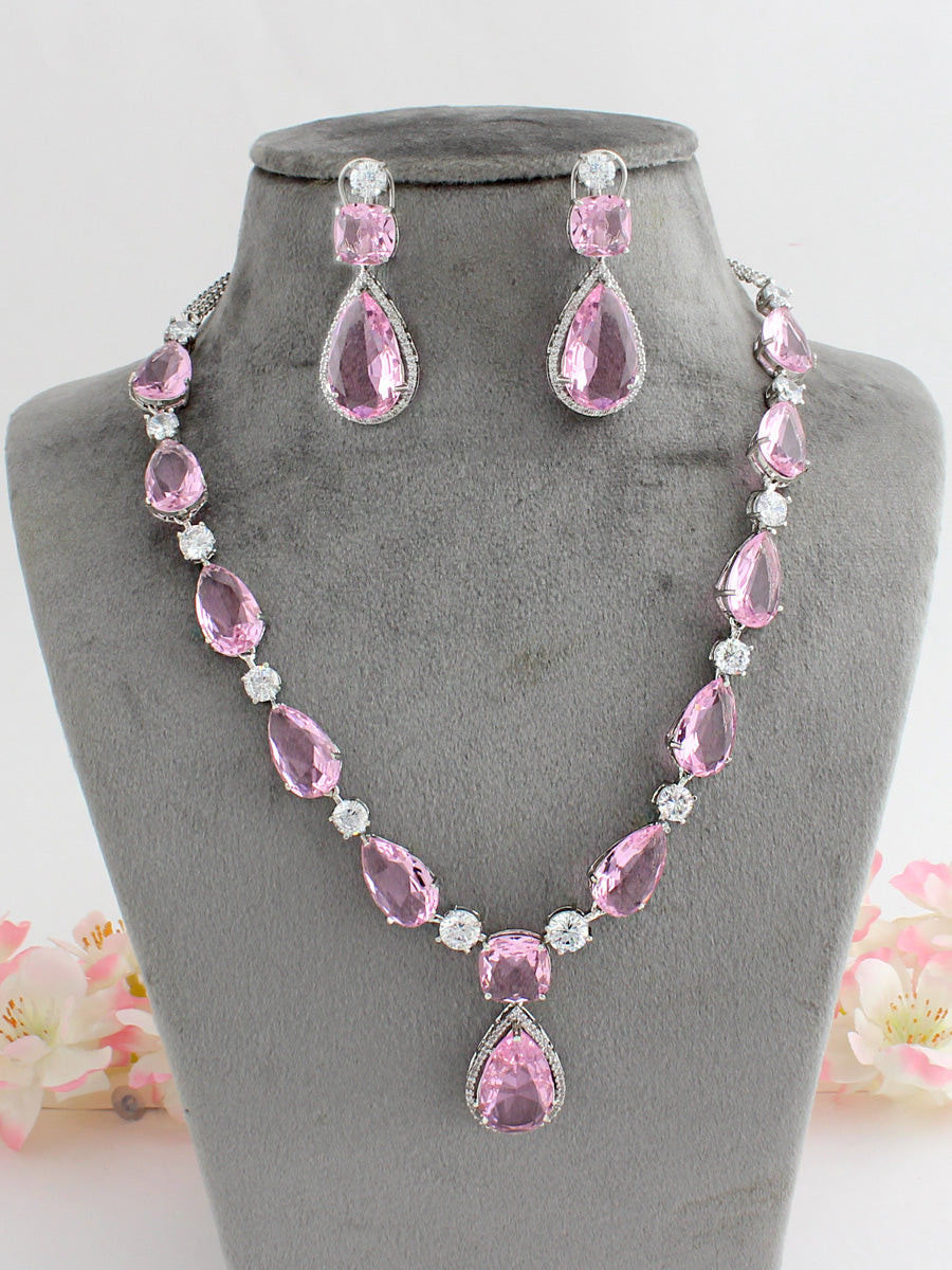 Ayesha Necklace Set-Pink