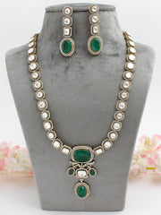 Raysha Long Necklace Set-Green'