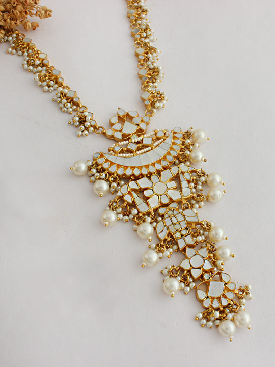 Shibani Long Necklace-Ivory