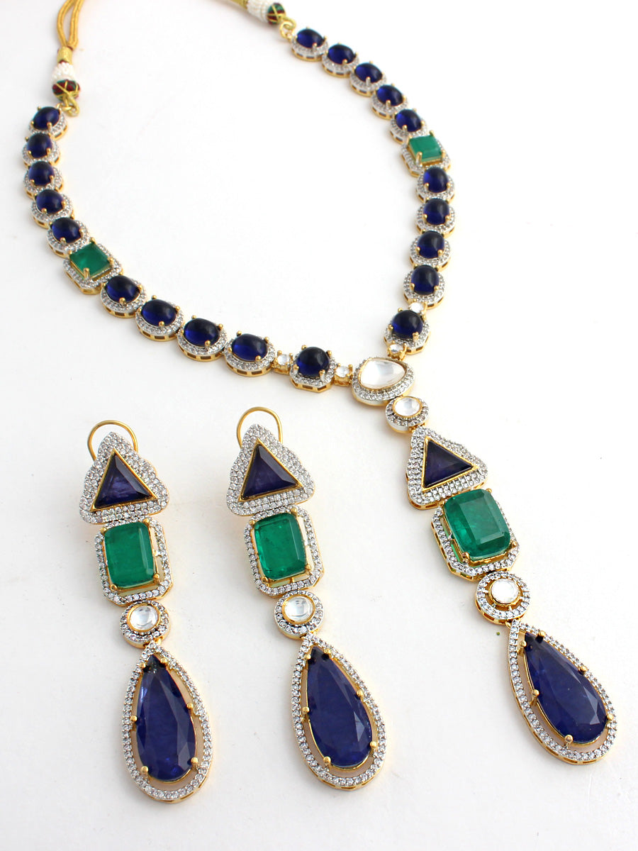 Tavisha Necklace Set-Blue / Green
