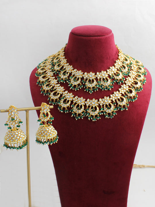 5 Piece Pink Diamond Necklace Set / Indian Jewelry/ Indian 