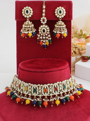 Aasma Choker Necklace Set-Multicolor