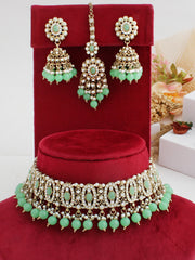 Aasma Choker Necklace Set-Mint Green
