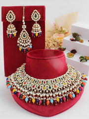 Heena Bib Necklace Set-Multicolor
