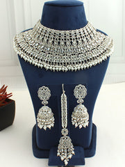 Maanvi Necklace Set-Silver