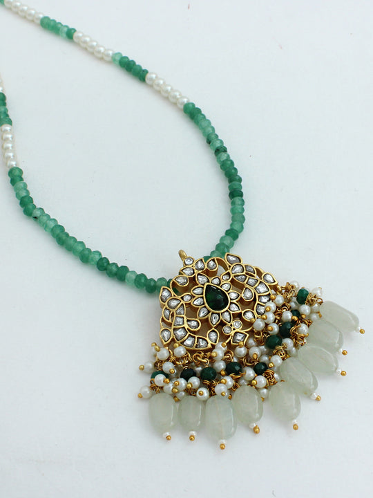 Aasha Long Necklace-Mint Green