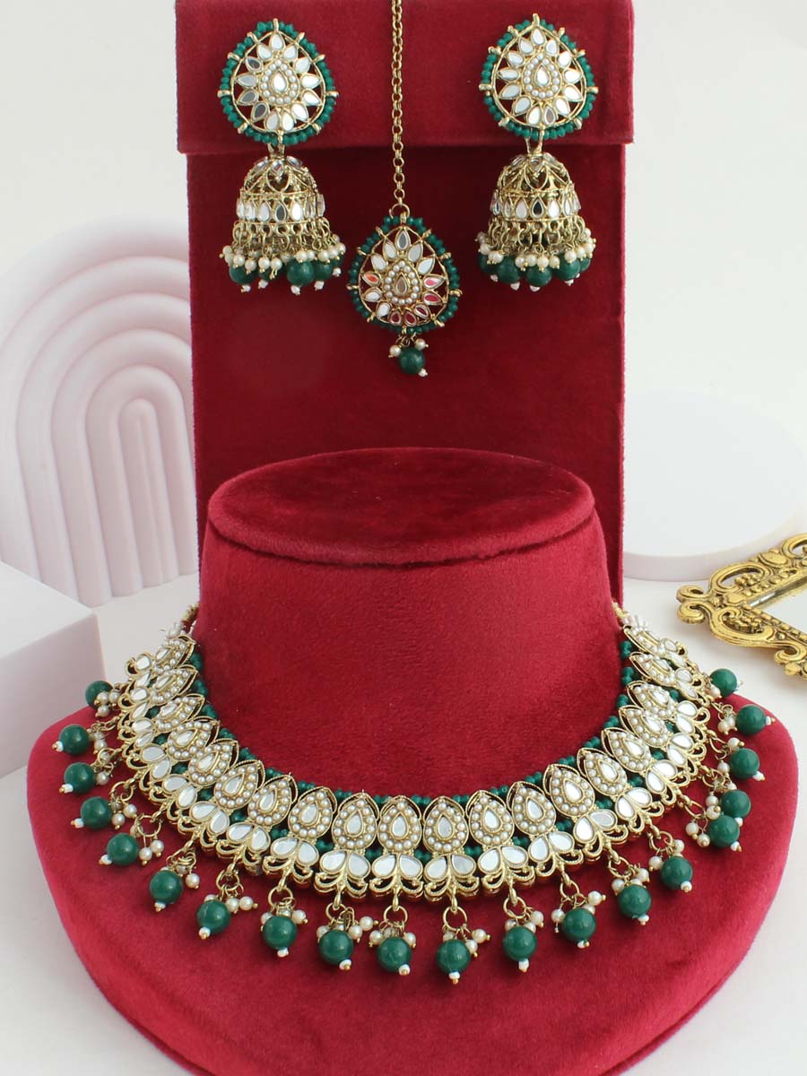 Shirin Necklace Set-Green