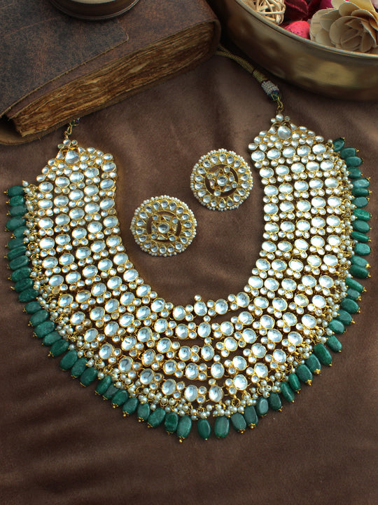 Anushka Layered Necklace Set-Green