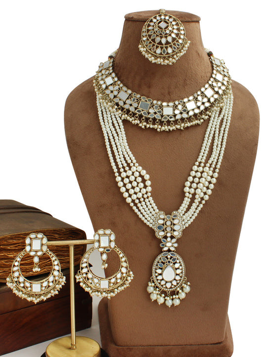 Amyra Layered Necklace Set-antique Gold
