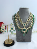 Pranali Layered Necklace Set-Green