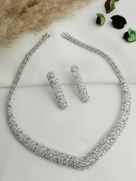 Katrina Necklace Set-Silver