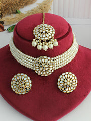 Mrinali Choker Necklace Set-Gold