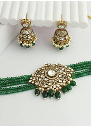 Priyasha Choker Necklace Set-Gree