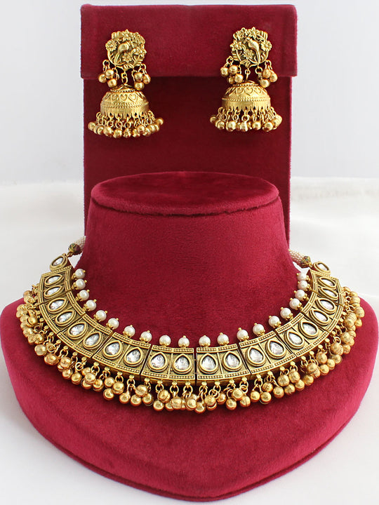 Norika Necklace Set-Antique Gold  