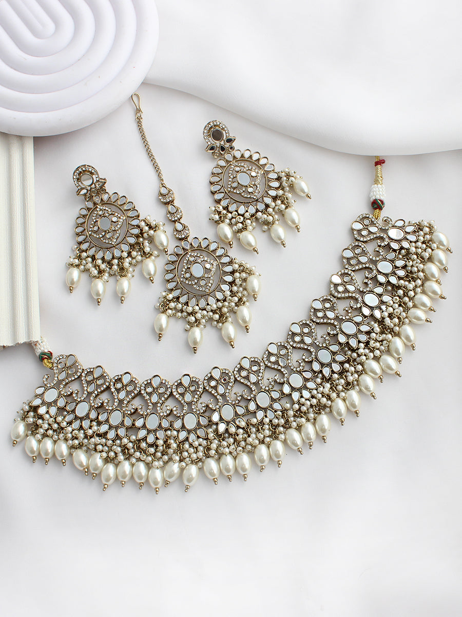 Chetna Mirror Bib Necklace Set