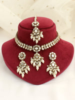 Kanak Mirror Necklace Set-Gold