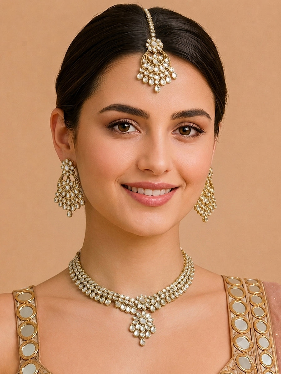 Nirvi Mirror Necklace Set
