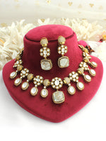 Nishka Bib Necklace Set-White
