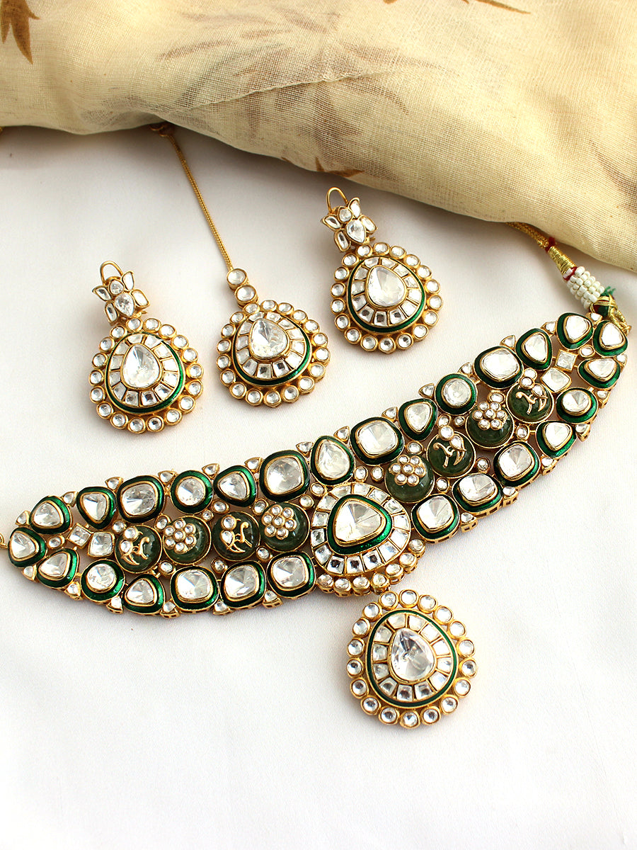 Kaisha Choker Necklace Set-Mint Green