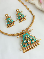 Sreeti Hasli Necklace Set -Turquoise