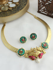 Nirvana Hasli Necklace Set-Turquoise