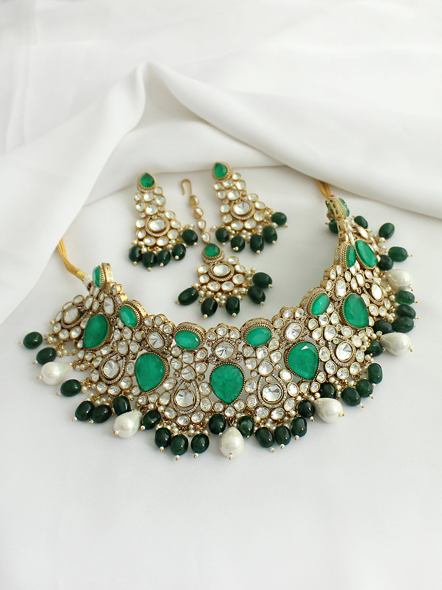 Dua Necklace Set-Green