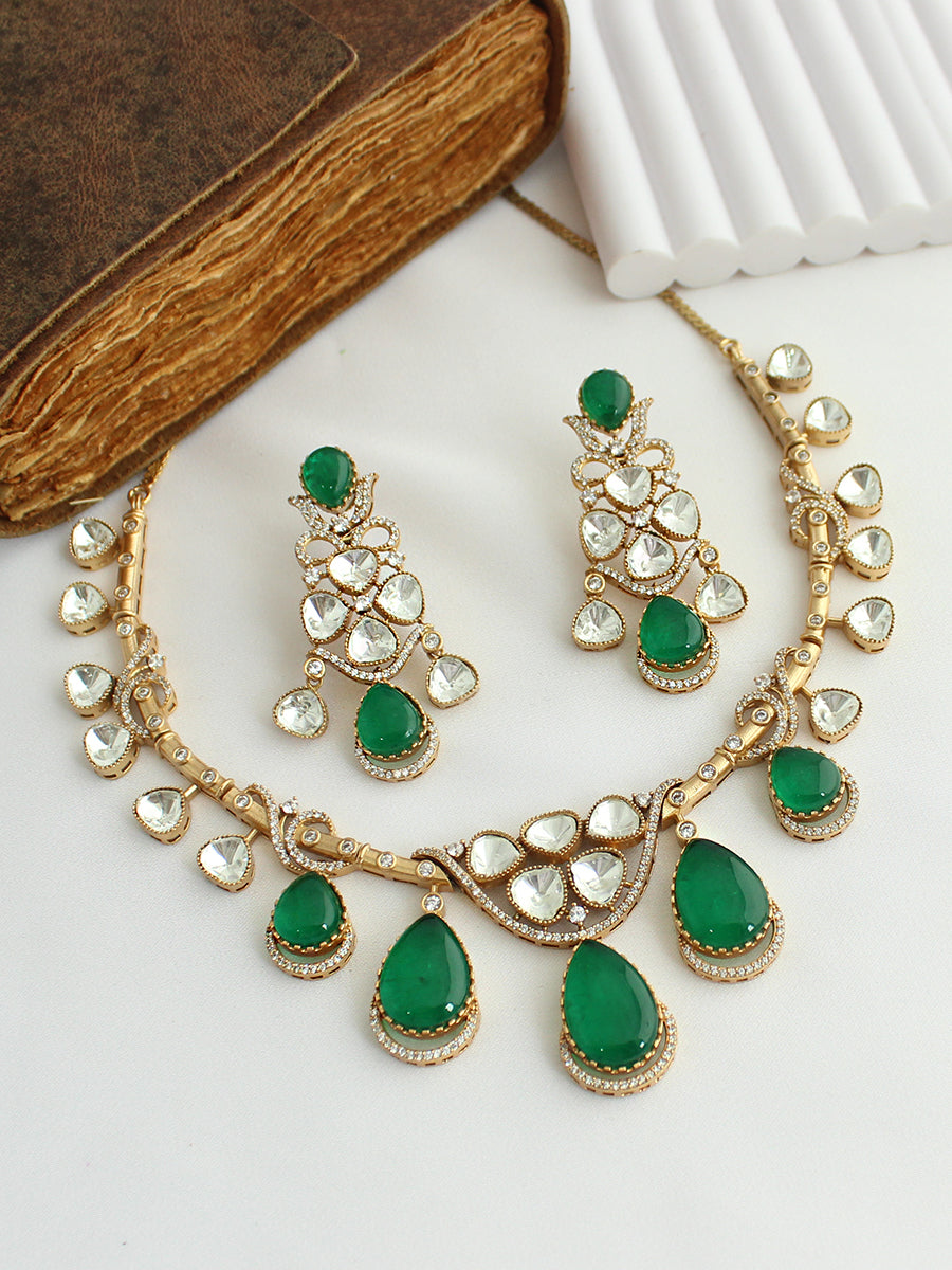 Tishya Necklace Set-Green