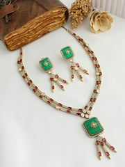 Navira Necklace Set-Green