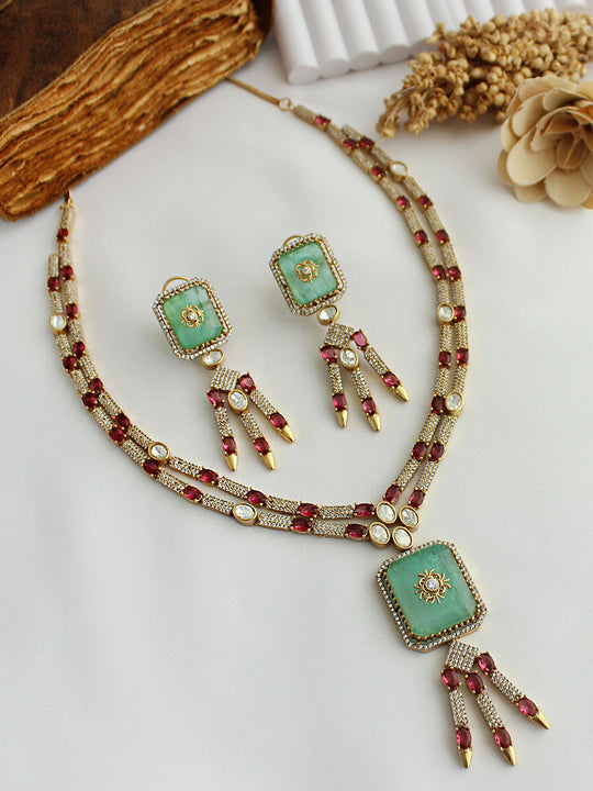Navira Necklace Set-Mint Green