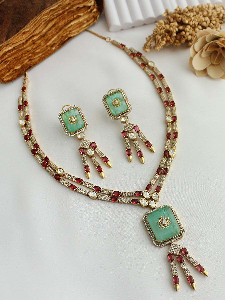 Navira Necklace Set-Mint Green