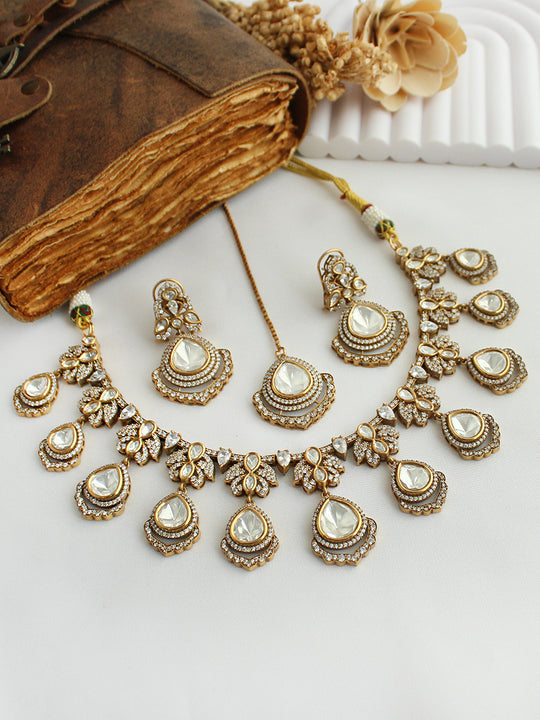 Rhea Necklace Set-White