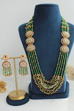 Multan Long Necklace Set-Mint green