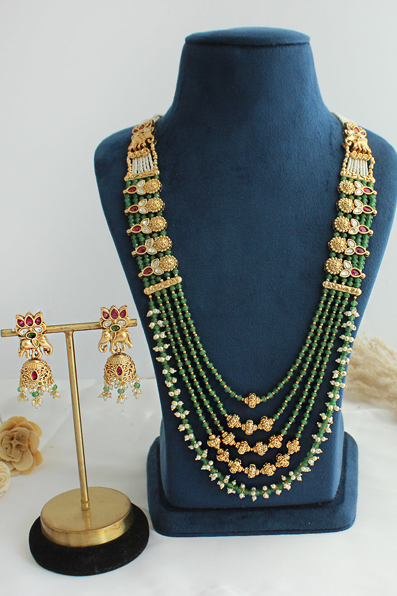 Ritanya Long Necklace Set-Mint Green