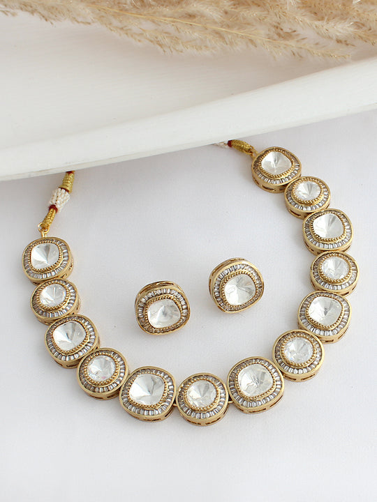 Ekisha Choker Necklace Set-White