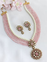 Virisha Long Necklace Set-Pastel Pink