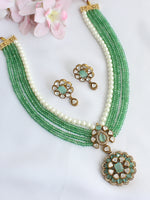 Virisha Long Necklace Set-Mint Green