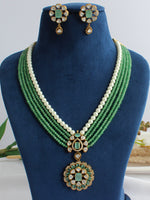 Virisha Long Necklace Set-mint Green