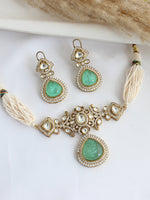 Siyara Choker Necklace Set-mint green