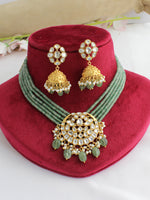 Yamika Choker Necklace Set-Mint Green