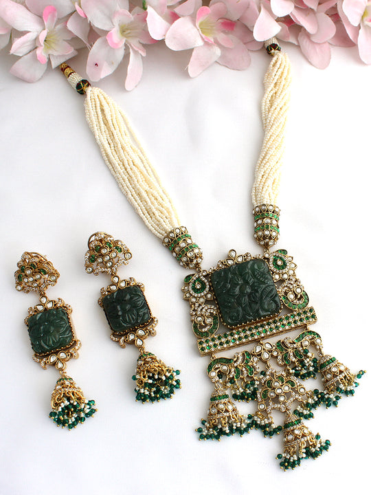 Kritisha Necklace Set-Green