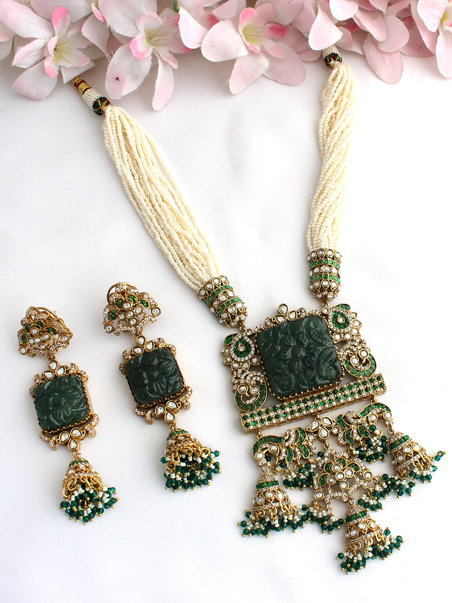 Kritisha Necklace Set-Green