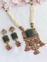 Kritisha Necklace Set-Pink / Green