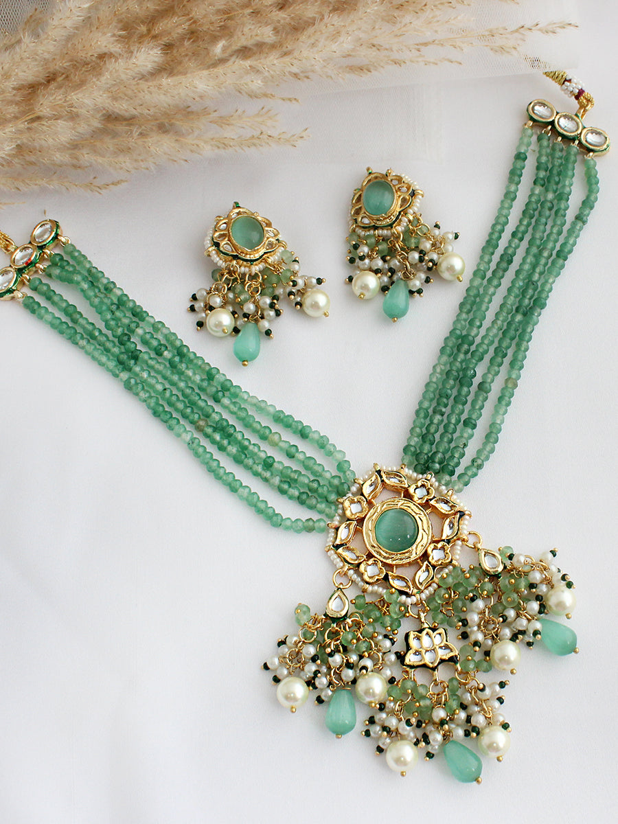 Reeva Necklace Set-Mint Green