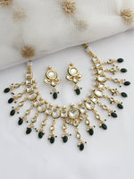 Vidhi Choker Necklace Set-Green
