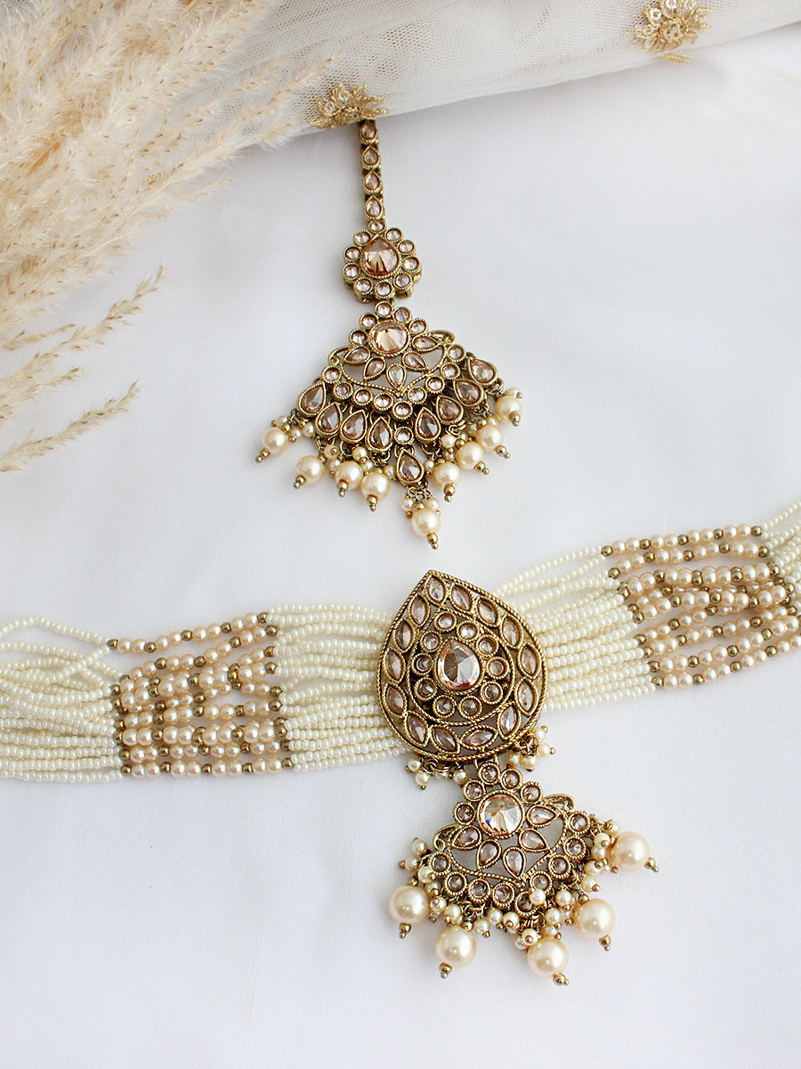 Sia Necklace & Tikka -Gold