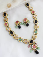 Archita Long Necklace Set-Multicolor