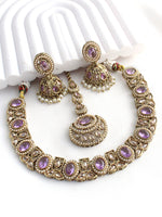 Lavika Choker Necklace Set-Lavender